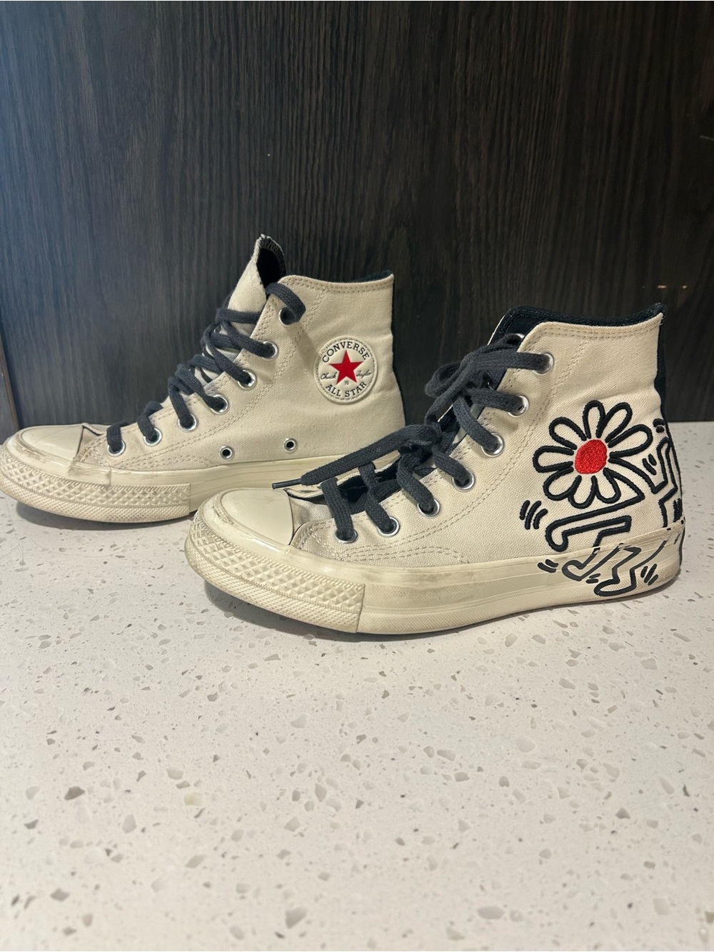 Converse Chuck Taylor AllStar High Top Keith Haring Floral Embroidered Sneakers